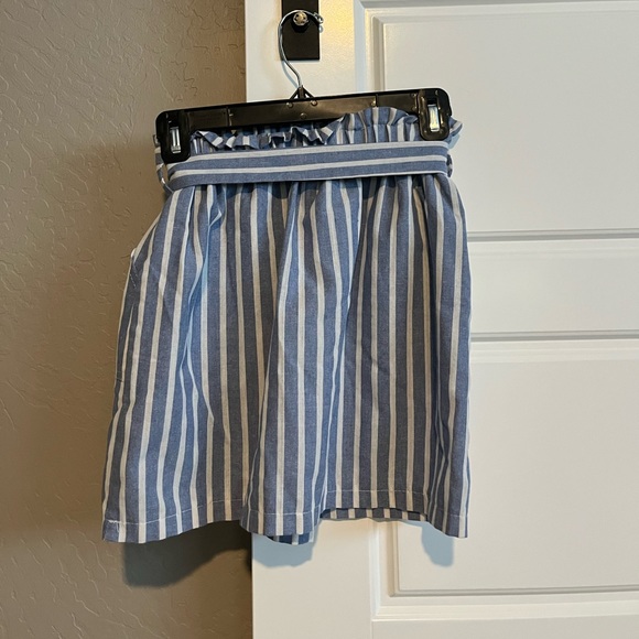 Blue and White Stripes Mini Skirt - Picture 2 of 2
